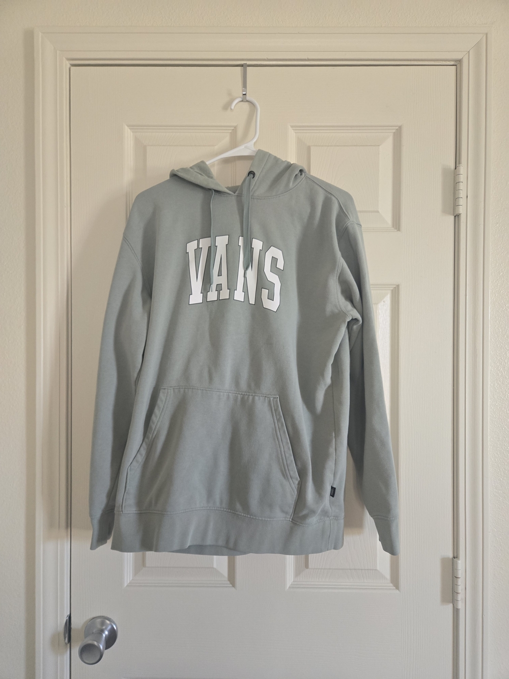 Vans Hooded Sweatshirt in Sage Green with White Logo
